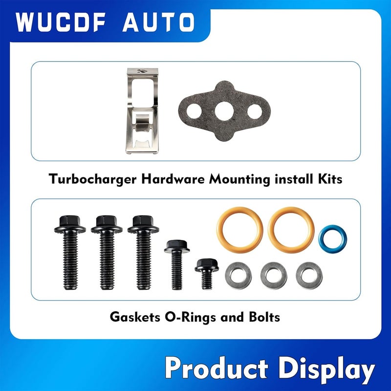 WUCDF AUTO Turbocharger Mounting Kit With Gaskets O-Rings And Bolts 3C3Z9T514AG 3C3Z9T514AD Fits For 2002-2010 International Trucks For 6.0L Powerstroke V8 Diesel Replaces#904-234,1840053C96 - Image 4